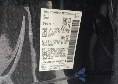 2021 Nissan Titan Xd Pro-4X 4X4 из США, поврежденный, VIN 1N6AA1FB2MN506984